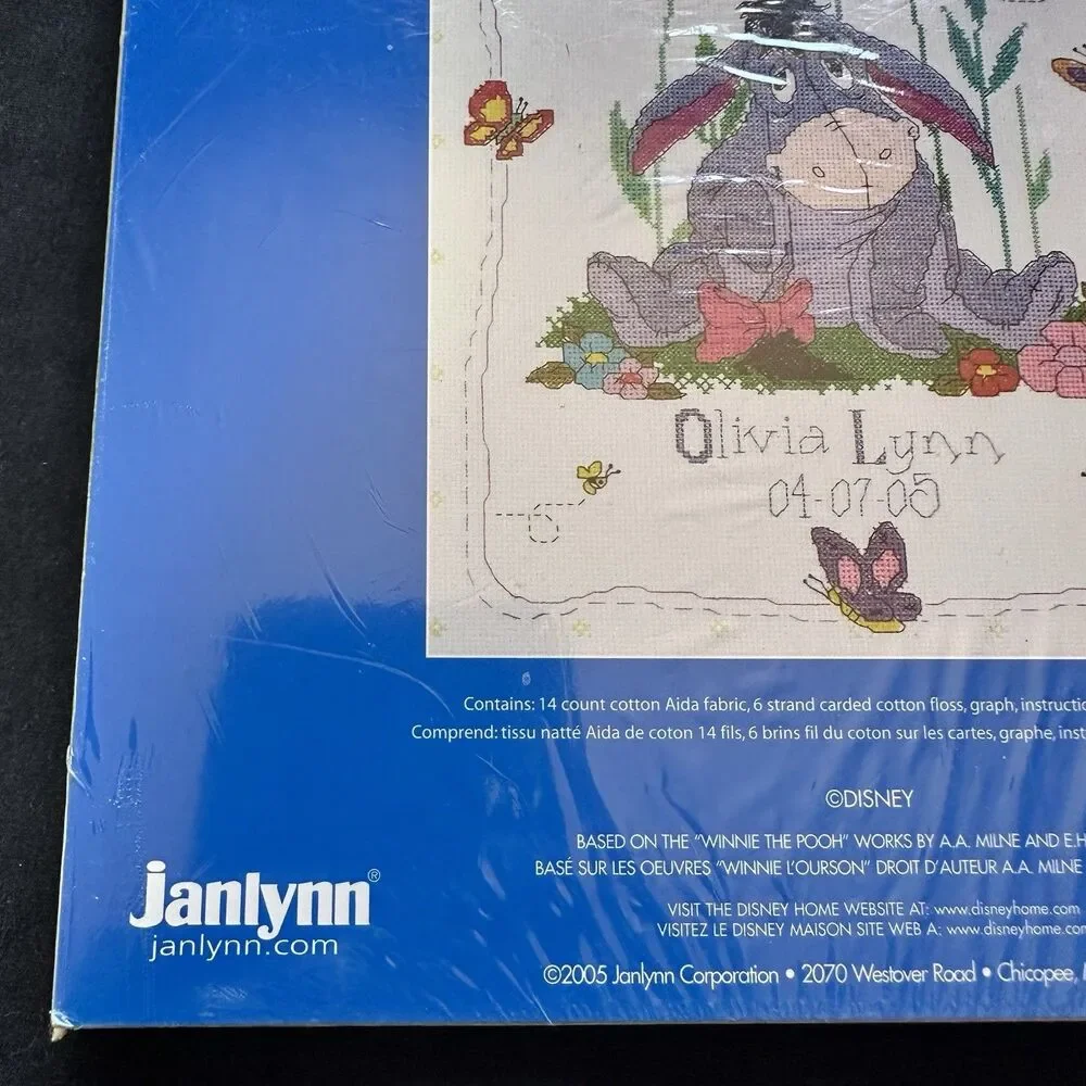 Disney Eeyore Butterflies Counted Cross Stitch Kit 1134-30 Janlynn 11” x 14” USA